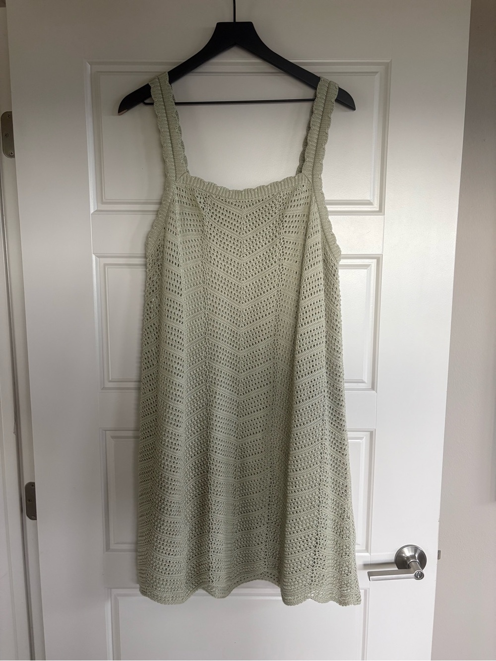 a new day Light Sage Crochet Mini Dress